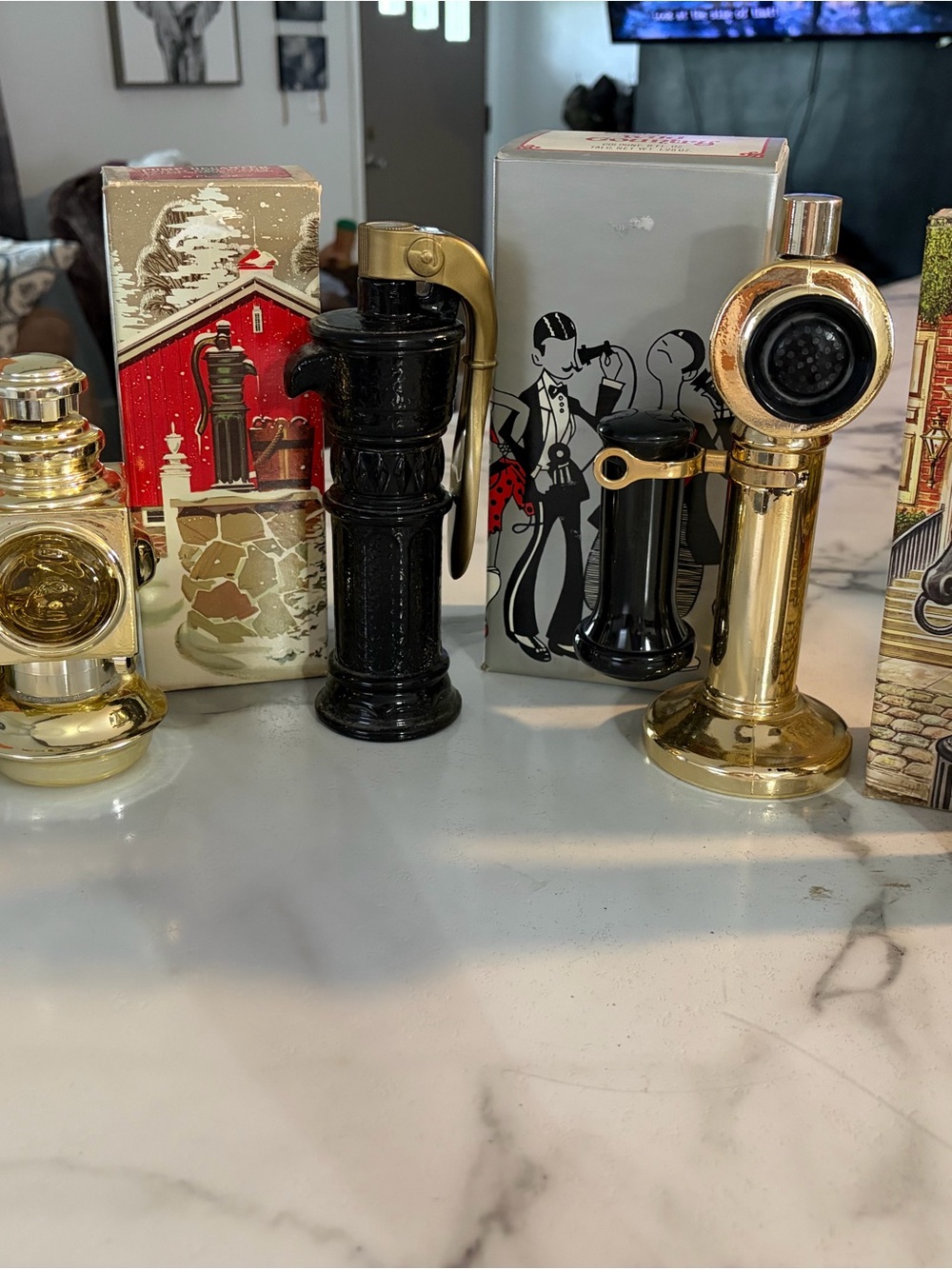 Lot of 4 vintage Avon decanters 1970 -1979 original boxes empty